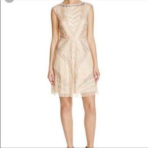 Aidan Mattox beige cocktail dress
